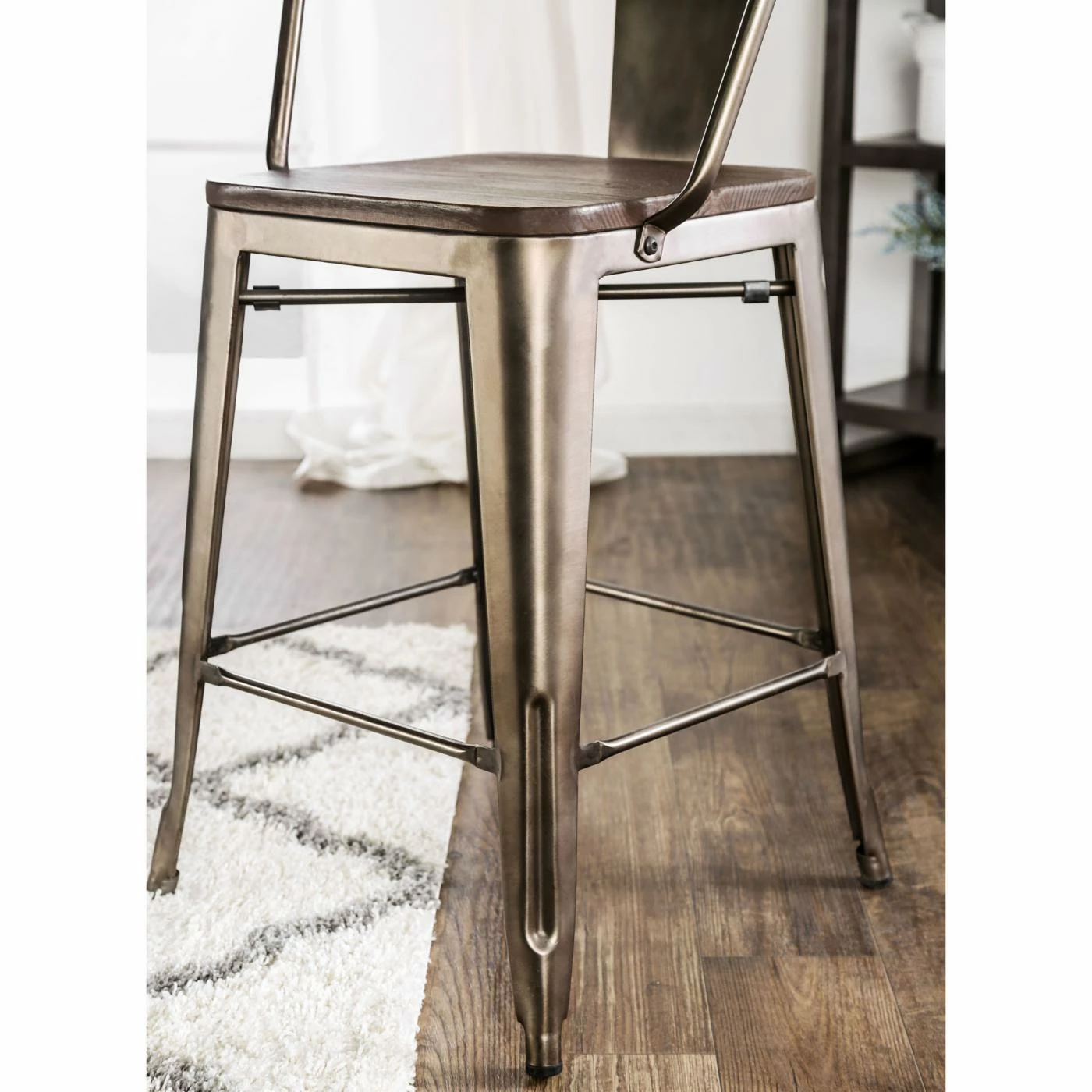 Best Sale π Counter Height Stools Furniture Of America Olmsted Counter Height Metal Framed Dining Chairs - Set Of 2 π - Image 4