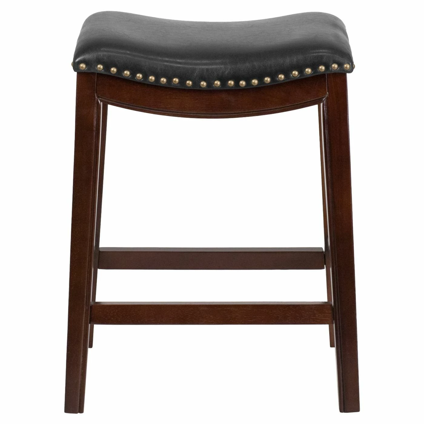 Best deal π Counter Height Stools Flash Furniture 26 In. Backless Wood Counter Height Stool With Black Leather Saddle Seat π― - Image 4