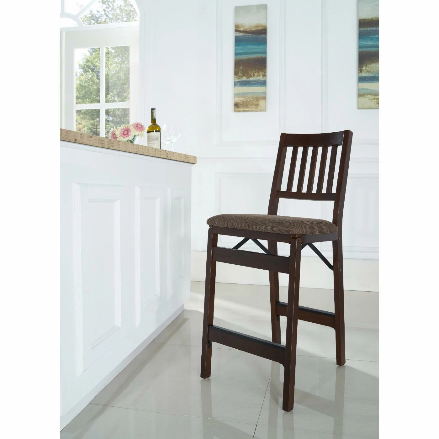 Discount π Counter Height Stools Stakmore 25 In. Folding Counter Stool With Padded Seat π - Image 4