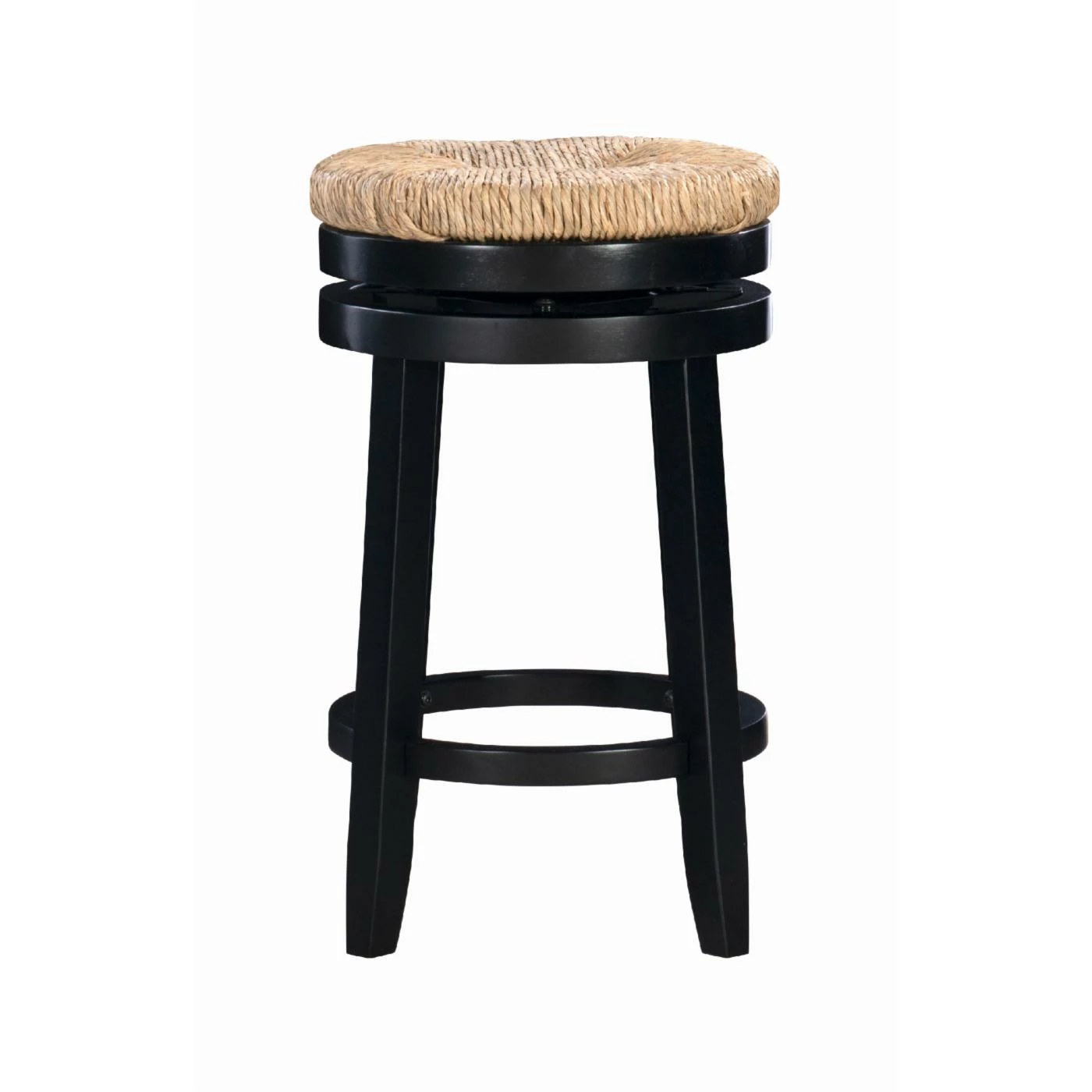 Brand new π― Counter Height Stools Powell Maya 26 In. Swivel Counter Stool - Black With Natural Rush β - Image 4