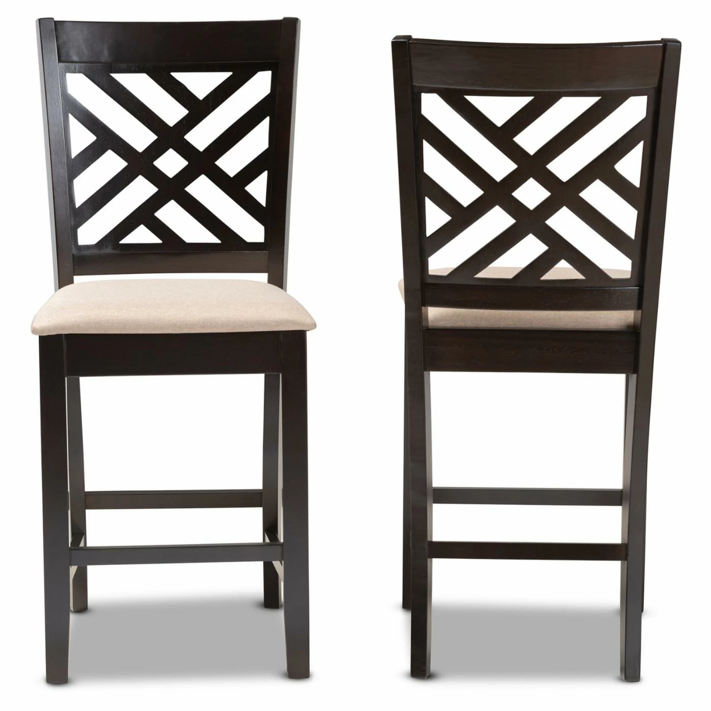 Best deal 𧨠Counter Height Stools Baxton Studio Caron 25 In. Upholstered Counter Height Chair - Set Of 2 π - Image 4