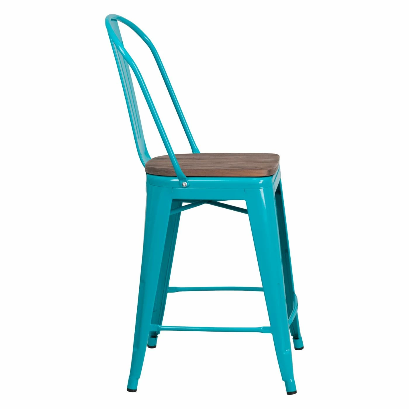 Outlet β Counter Height Stools Flash Furniture Industrial Splat Back 24 In. Wooden Seat Counter Stool π - Image 6