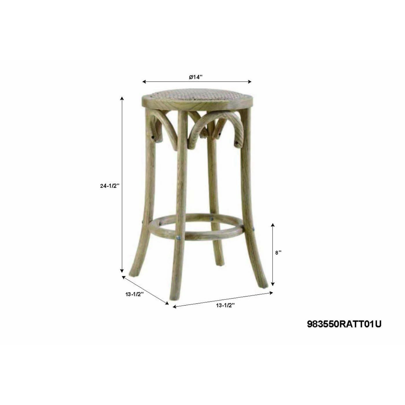New ✨ Counter Height Stools Linon Rae 24 In. Backless Counter Stool - Brown ❤️ - Image 6