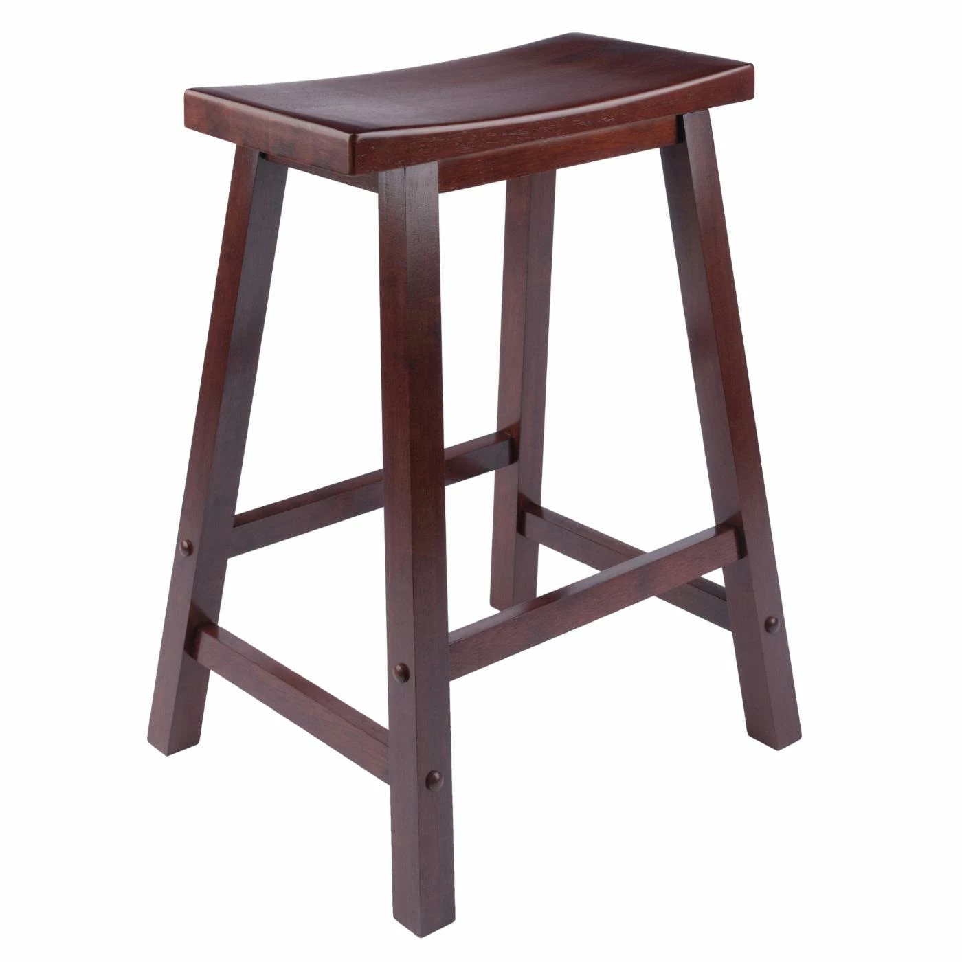 Cheap π Counter Height Stools Winsome Wood 24-Inch RTA Single Saddle Seat Counter Stool - Walnut π - Image 6