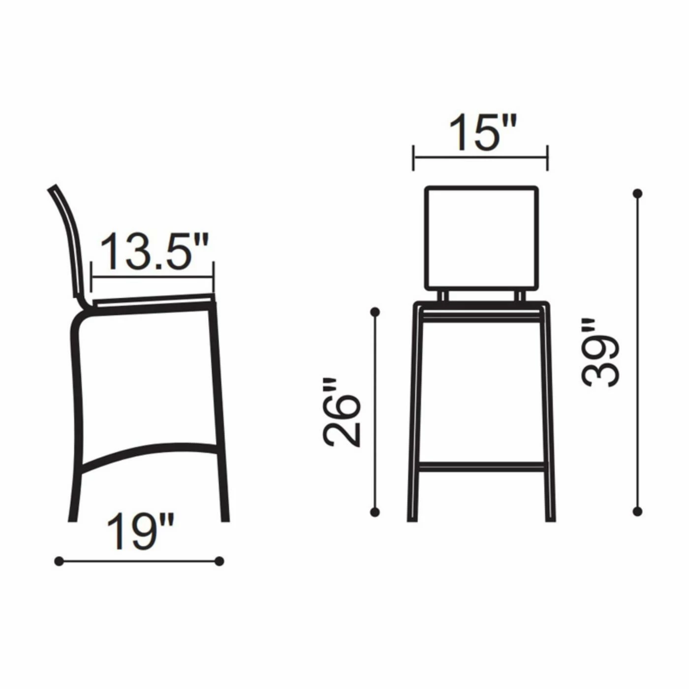 Brand new π― Counter Height Stools Zuo Modern Criss Cross Counter Stool - Espresso - Set Of 2 β¨ - Image 6