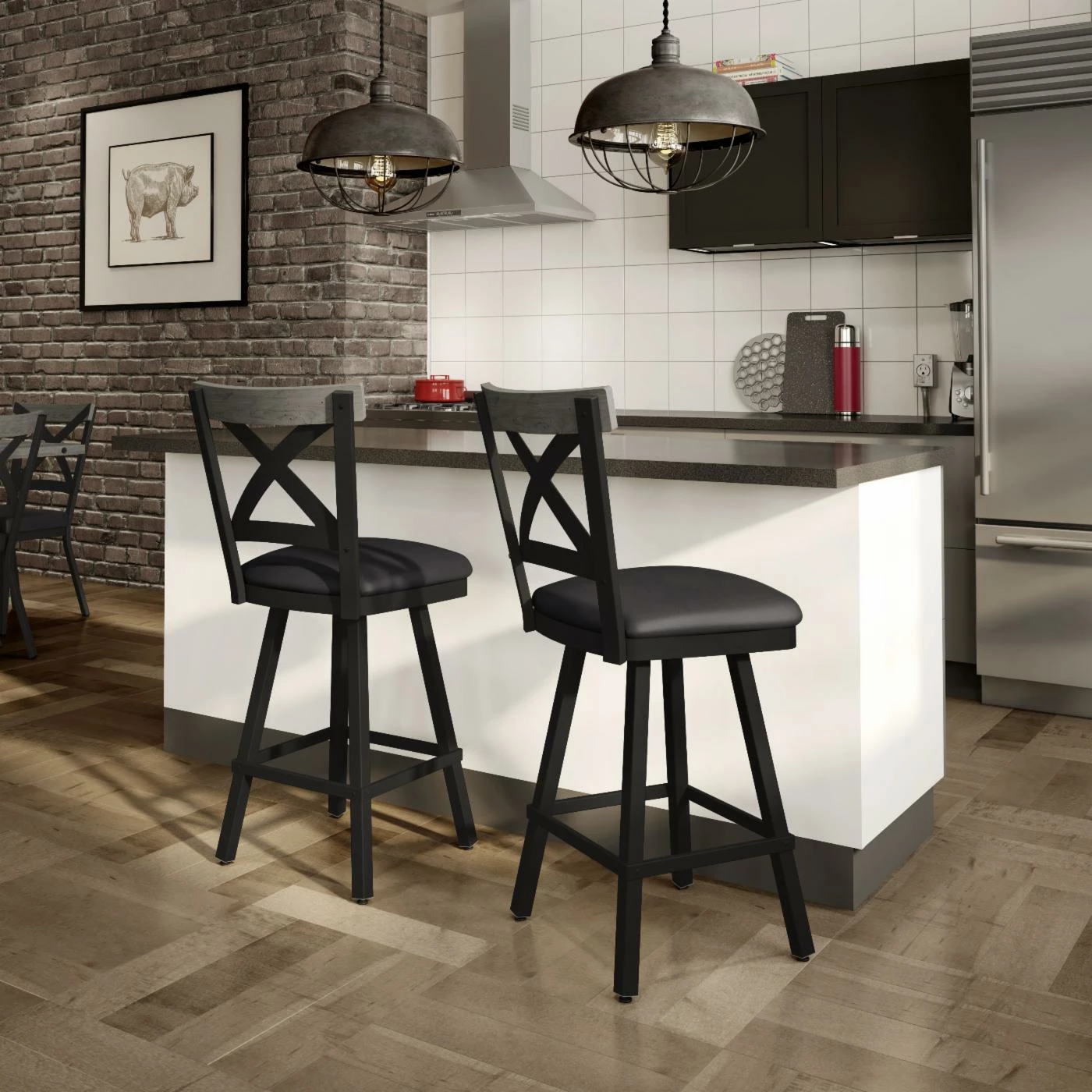 Promo βοΈ Counter Height Stools Amisco Snyder 26 In. Swivel Counter Stool β€οΈ - Image 7