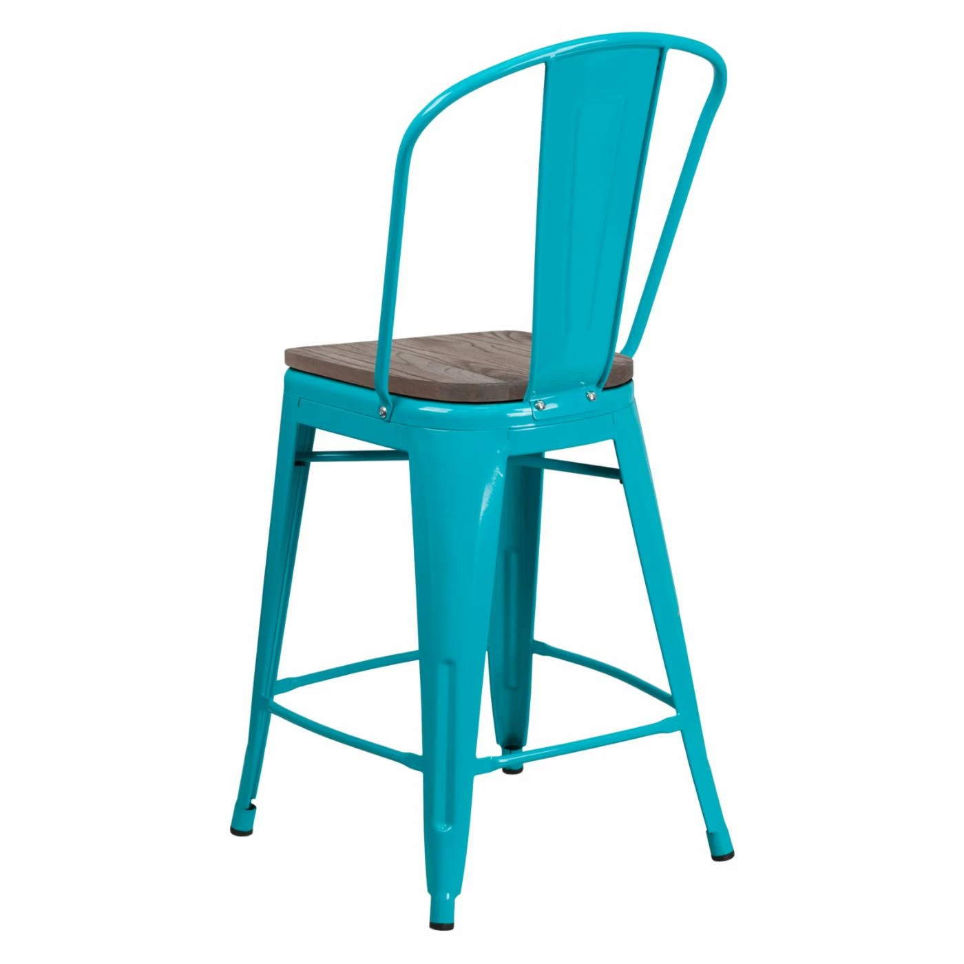 Outlet β Counter Height Stools Flash Furniture Industrial Splat Back 24 In. Wooden Seat Counter Stool π - Image 7