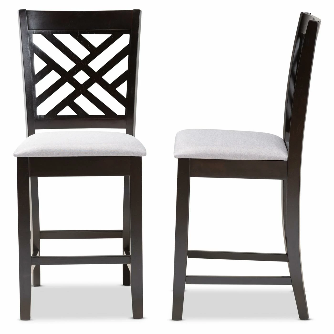 Best deal 𧨠Counter Height Stools Baxton Studio Caron 25 In. Upholstered Counter Height Chair - Set Of 2 π - Image 7