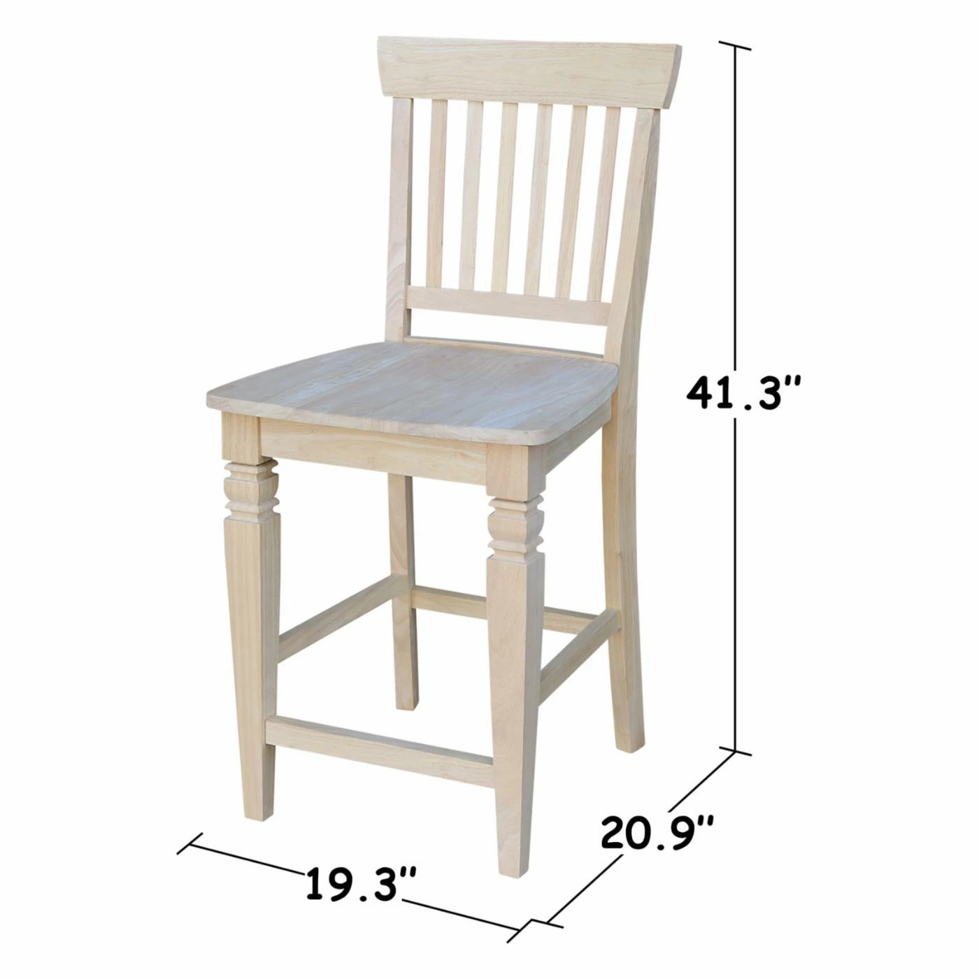 Budget βοΈ Counter Height Stools International Concepts Seattle Unfinished Counter Stool 𧨠- Image 7