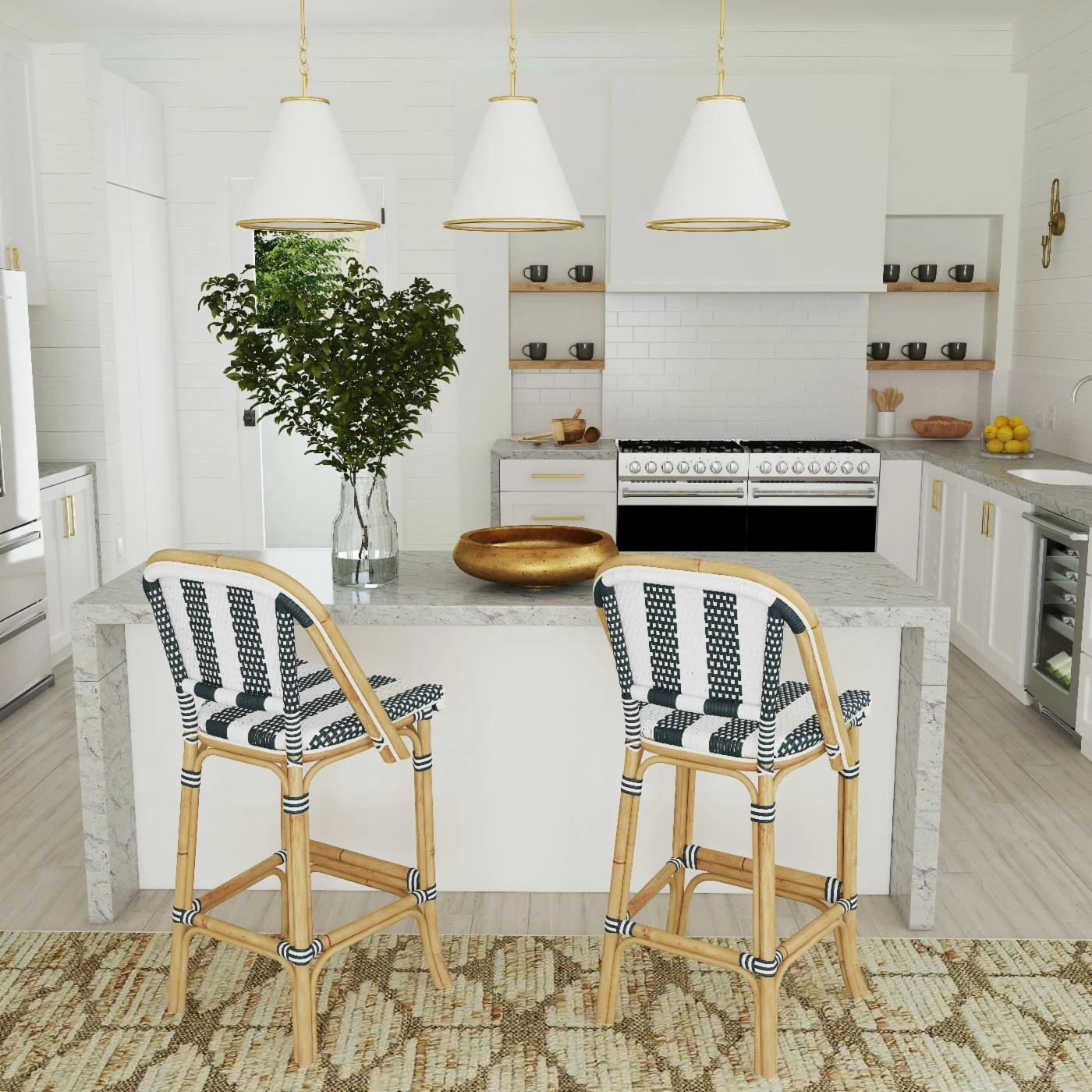 New π Counter Height Stools Butler Specialty Lila 28 In. Stripe Rattan Counter Stool π₯° - Image 8