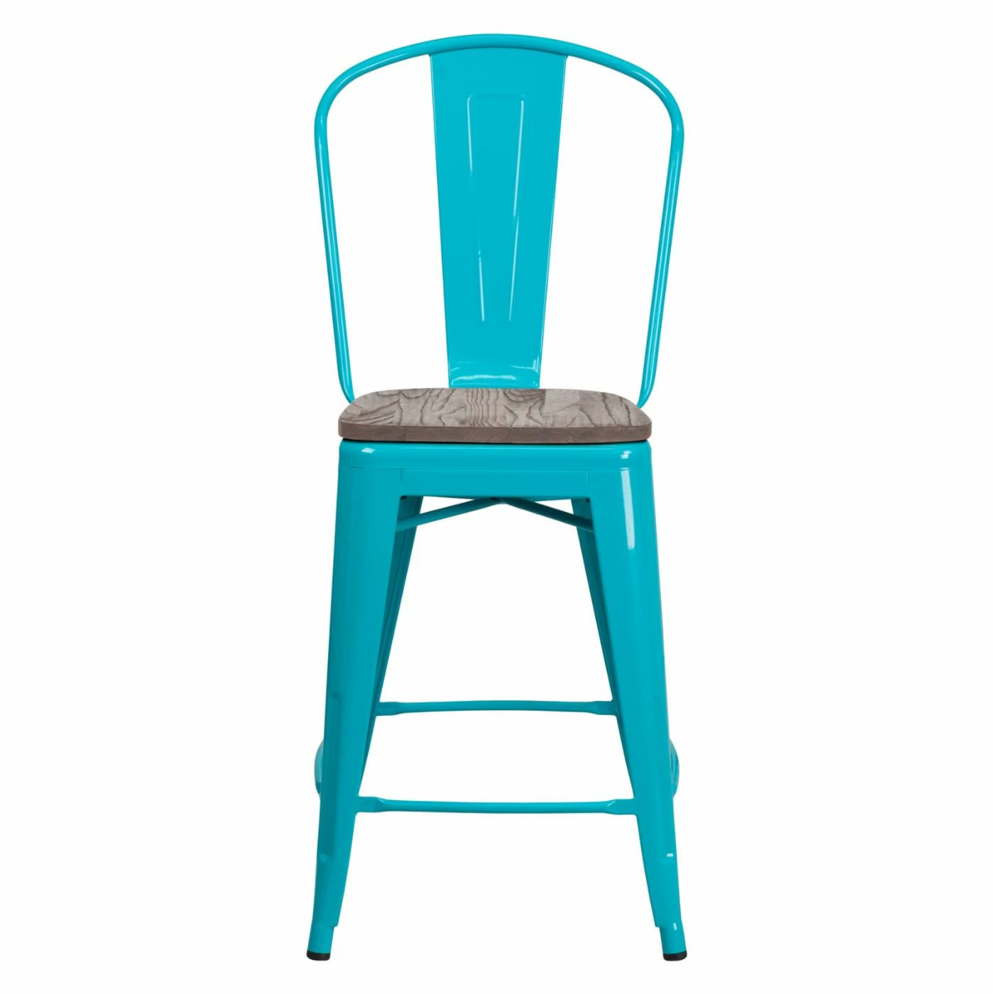 Outlet β Counter Height Stools Flash Furniture Industrial Splat Back 24 In. Wooden Seat Counter Stool π - Image 8