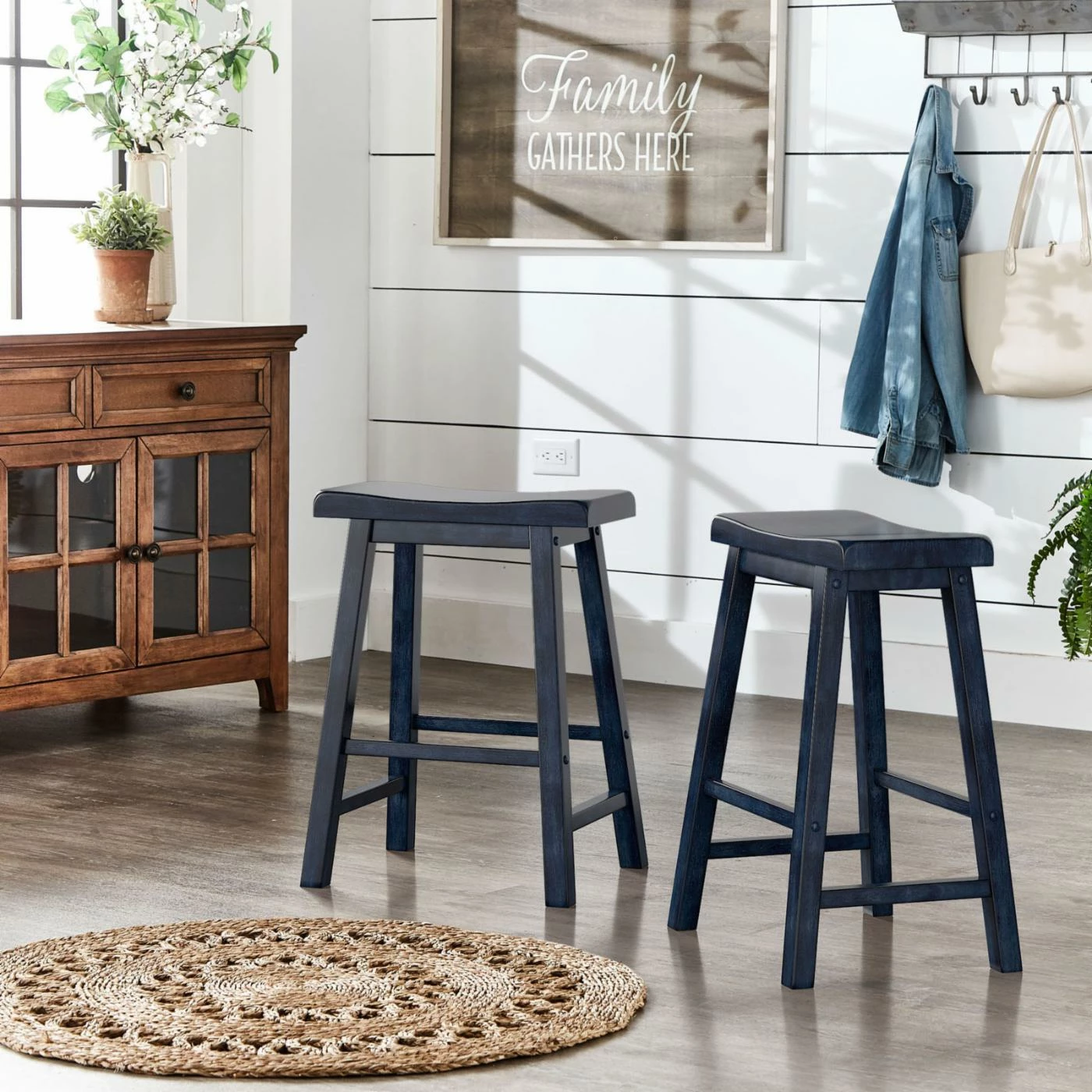 Flash Sale π Counter Height Stools Weston Home Ashby Saddle Seat Backless 24 In. Counter Stools - Set Of 2 β¨ - Image 8