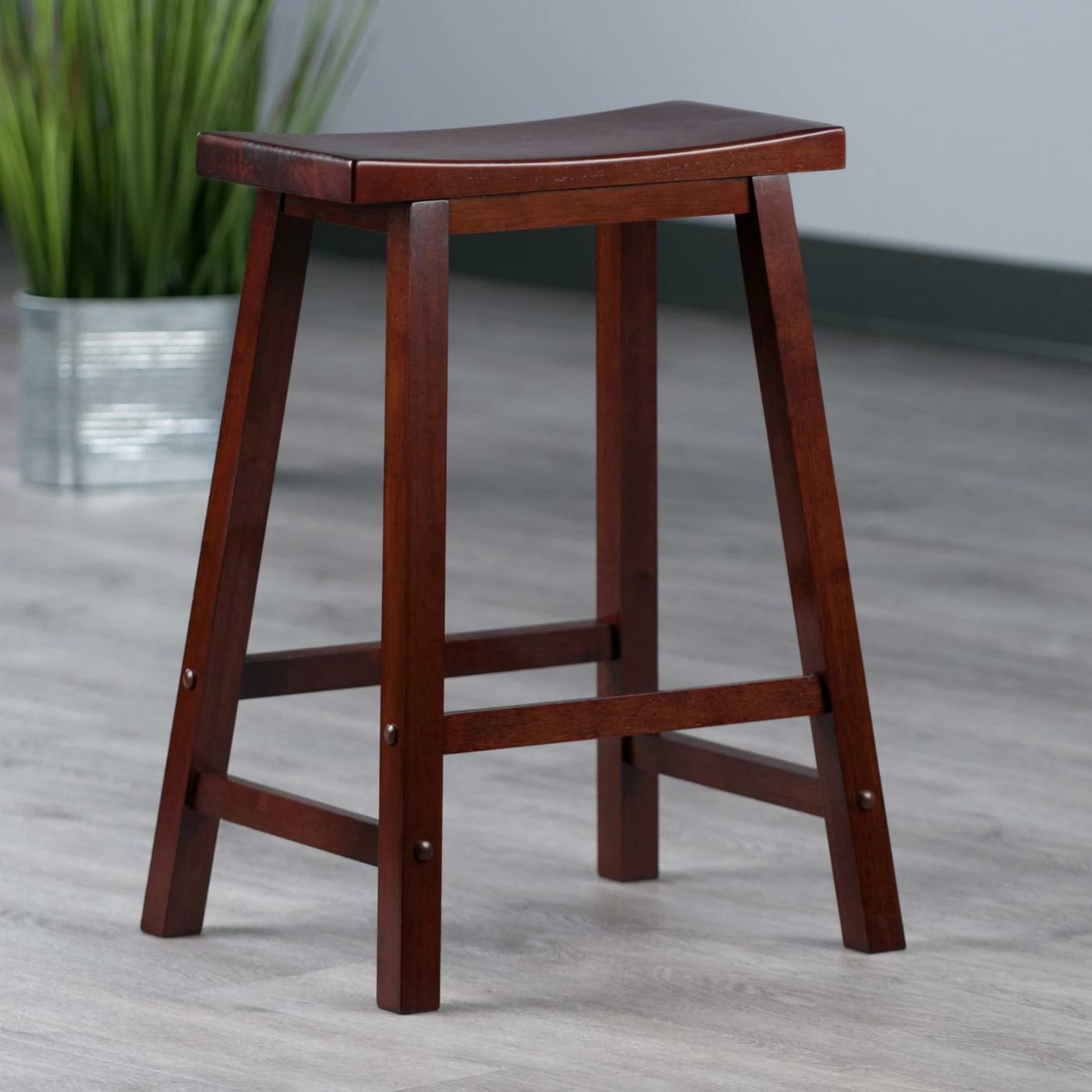Cheap π Counter Height Stools Winsome Wood 24-Inch RTA Single Saddle Seat Counter Stool - Walnut π - Image 8