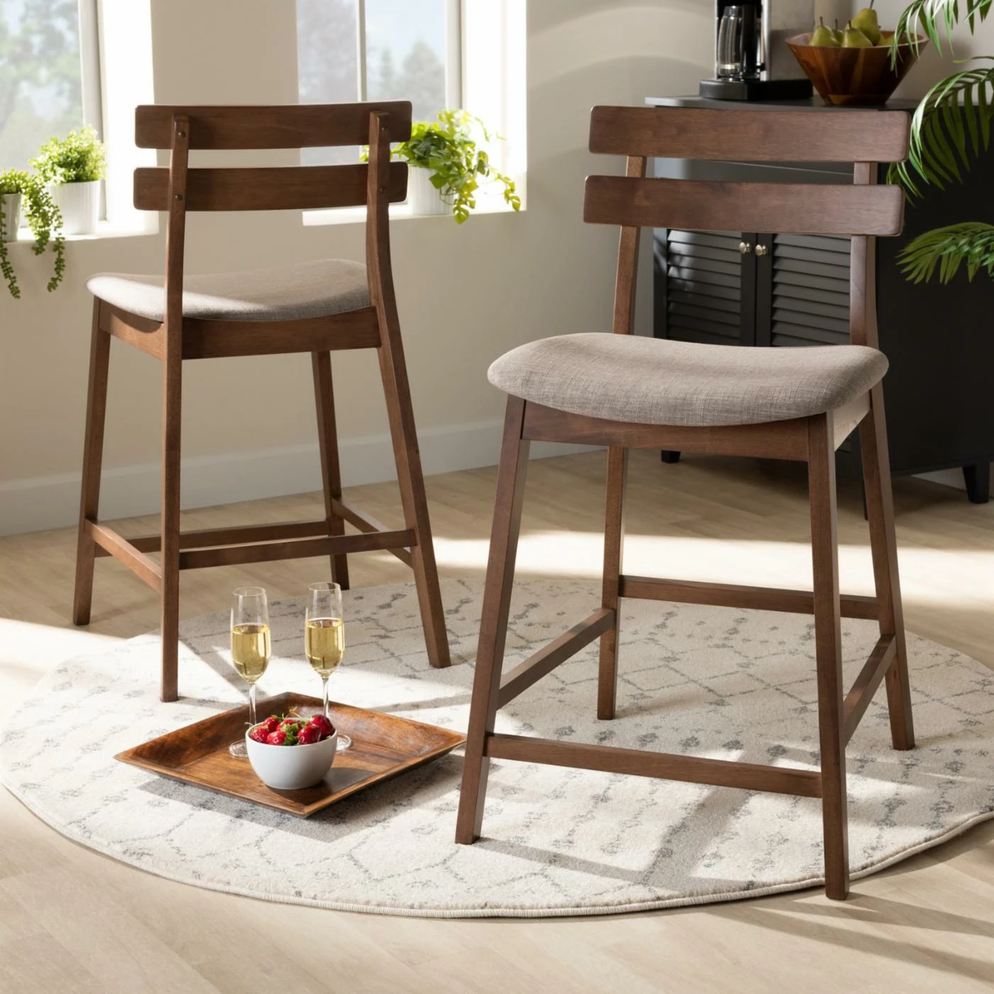 Wholesale π₯ Counter Height Stools Baxton Studio Larine 24 In. Mid-Century Counter Stool - Set Of 2 β - Image 8