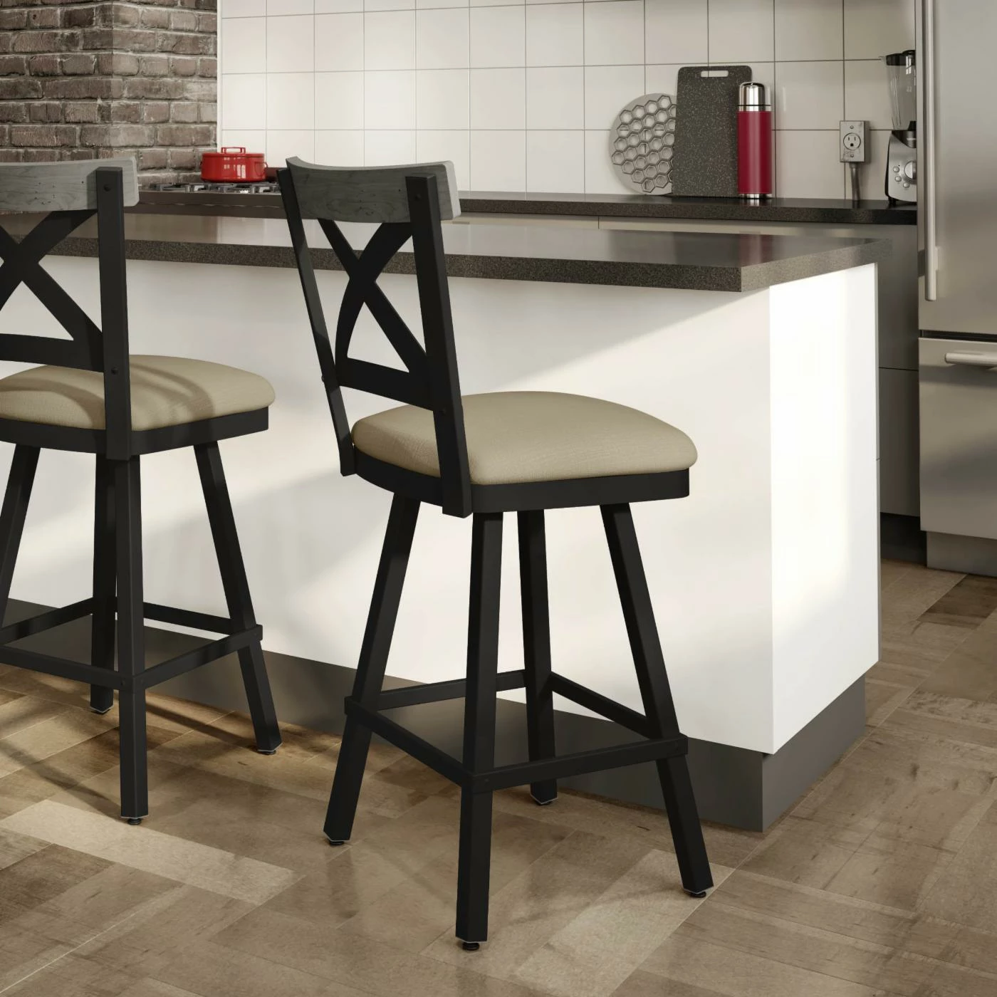 Promo βοΈ Counter Height Stools Amisco Snyder 26 In. Swivel Counter Stool β€οΈ - Image 9