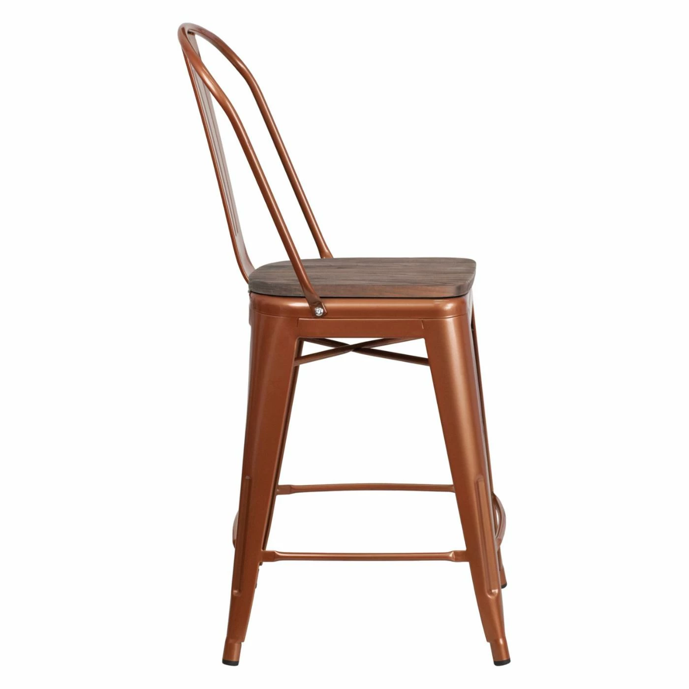 Outlet β Counter Height Stools Flash Furniture Industrial Splat Back 24 In. Wooden Seat Counter Stool π - Image 9