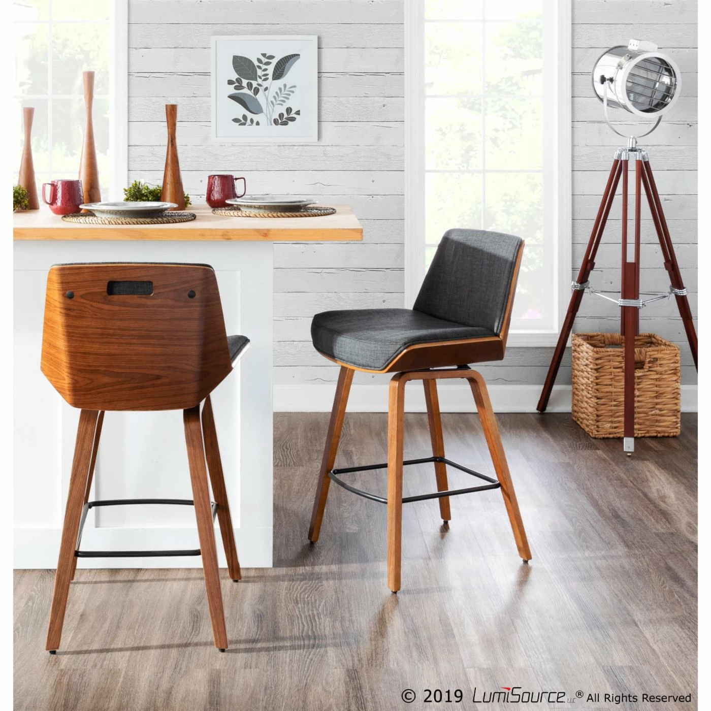 Outlet π€© Counter Height Stools LumiSource Corazza 25 In. Mid-Century Modern Counter Stool π - Image 9