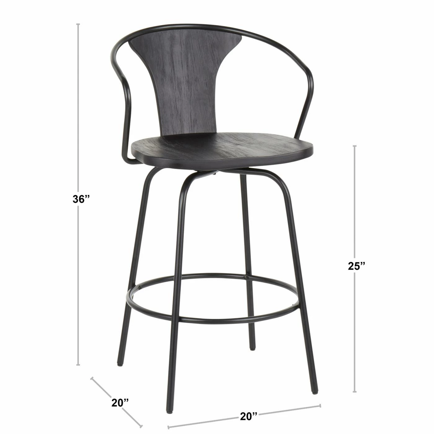 Best Sale ❤️ Counter Height Stools LumiSource Waco 25 In. Industrial Counter Stool ✨ - Image 9