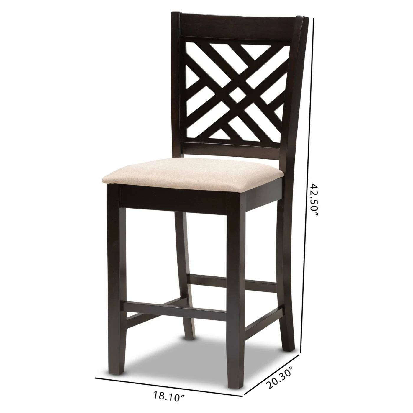 Best deal 𧨠Counter Height Stools Baxton Studio Caron 25 In. Upholstered Counter Height Chair - Set Of 2 π - Image 9