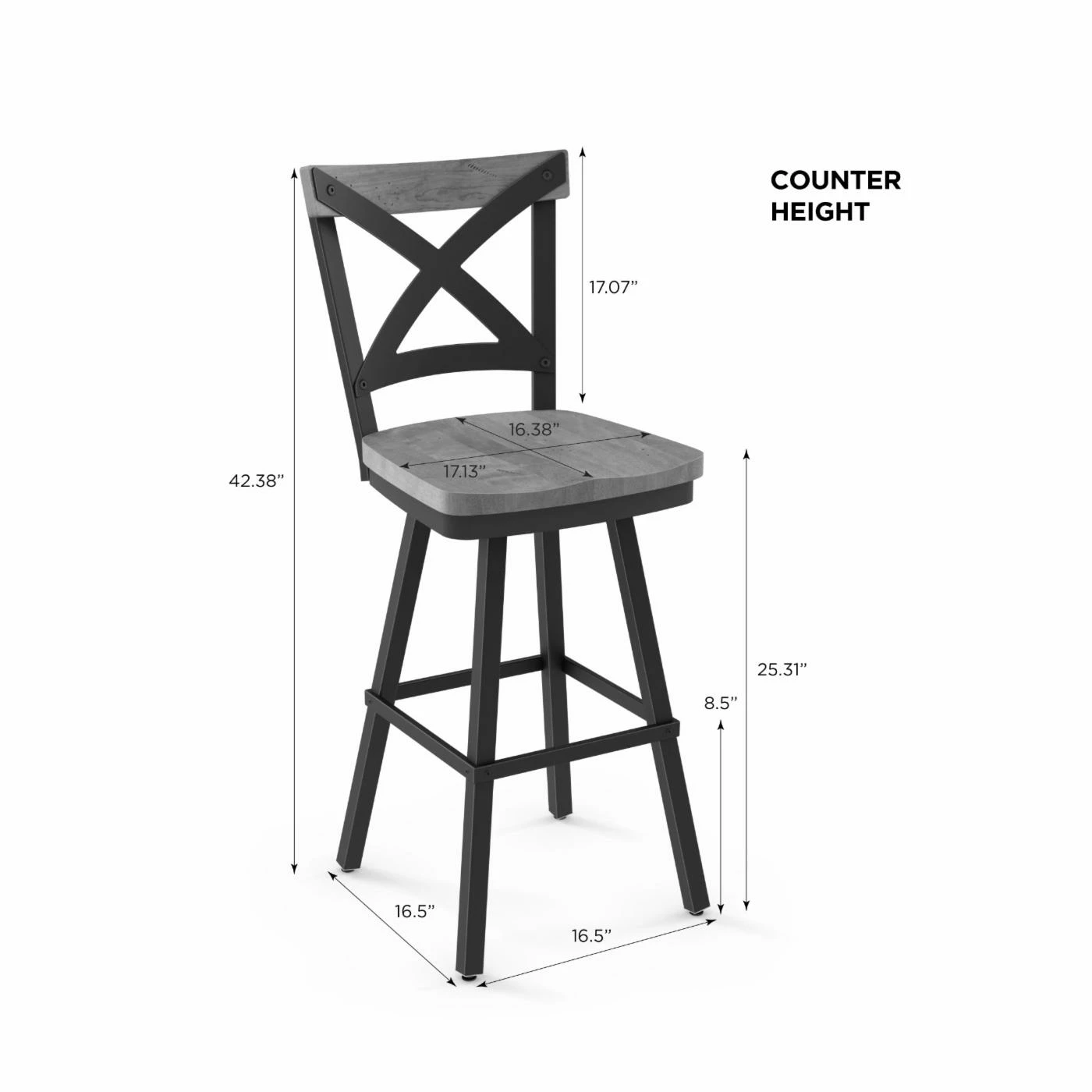 Best reviews of β Counter Height Stools Amisco Jasper 25 In. Swivel Counter Stool π - Image 7