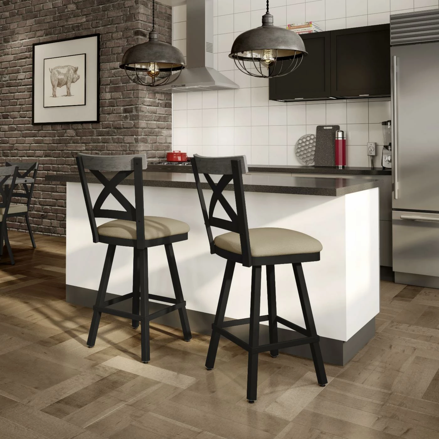 Promo βοΈ Counter Height Stools Amisco Snyder 26 In. Swivel Counter Stool β€οΈ - Image 10