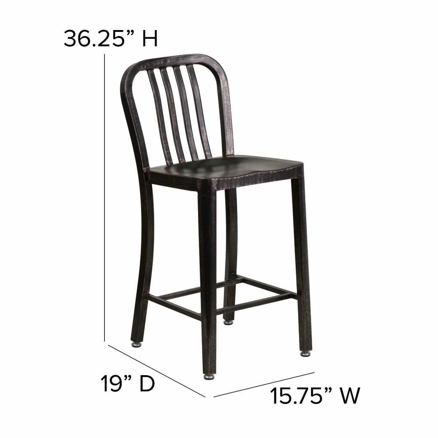 Best deal π Counter Height Stools Flash Furniture 24 In. Metal Indoor-Outdoor Counter Height Stool With Slat Back π - Image 10