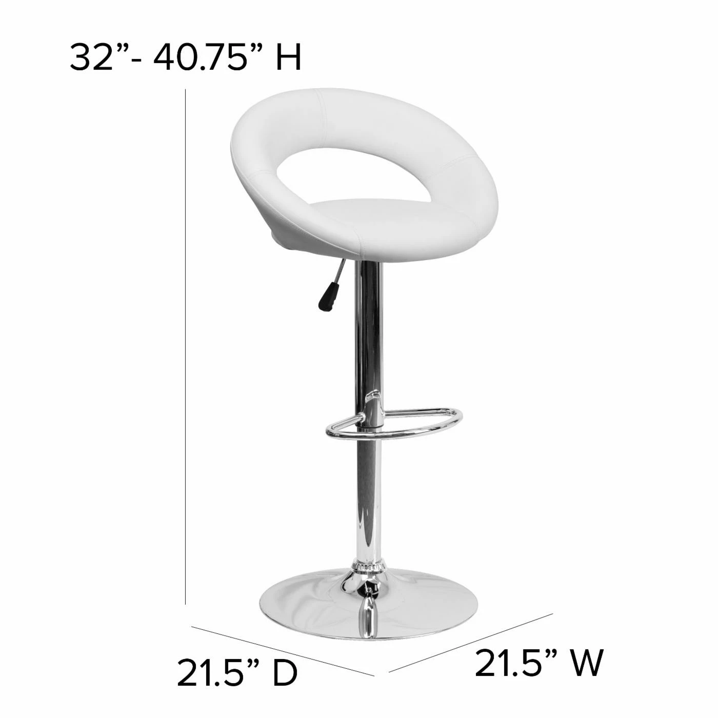 Discount π Counter Height Stools Flash Furniture Contemporary Round-Orbit Design Adjustable Bar Stool With Chrome Base π - Image 10