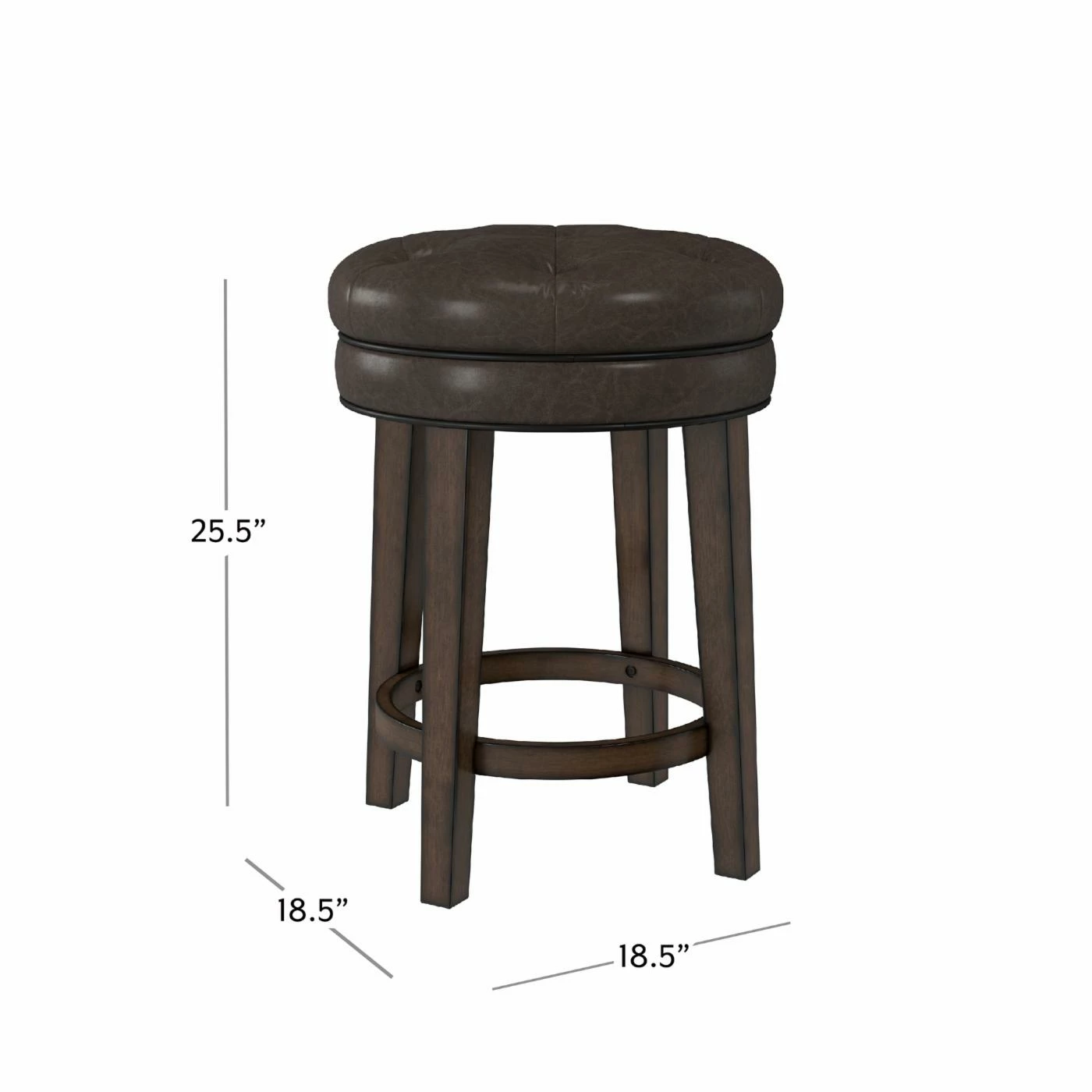 New π Hillsdale Furniture Counter Height Stools Hillsdale Krauss Backless Swivel Counter Stool - Gray Faux Leather π - Image 10