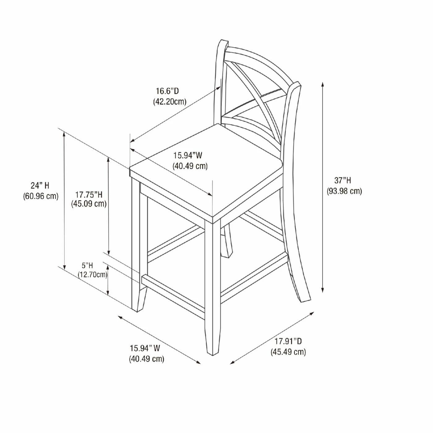 Flash Sale π₯ Counter Height Stools Linon Black X Back Counter Stool π - Image 9
