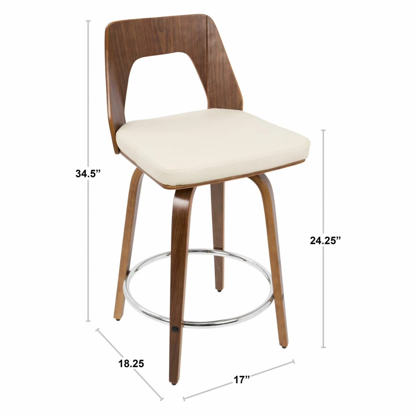Coupon π Counter Height Stools LumiSource Trilogy 24 In. Keyhole Fabric Counter Stool - Set Of 2 π - Image 10