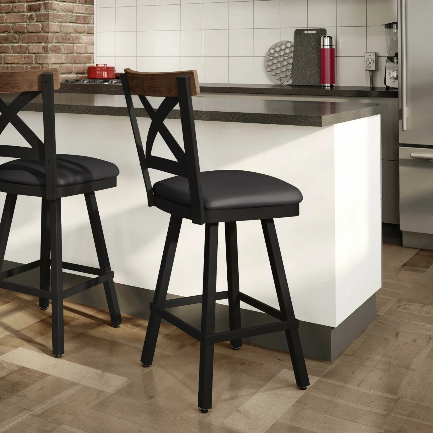 Promo βοΈ Counter Height Stools Amisco Snyder 26 In. Swivel Counter Stool β€οΈ - Image 3