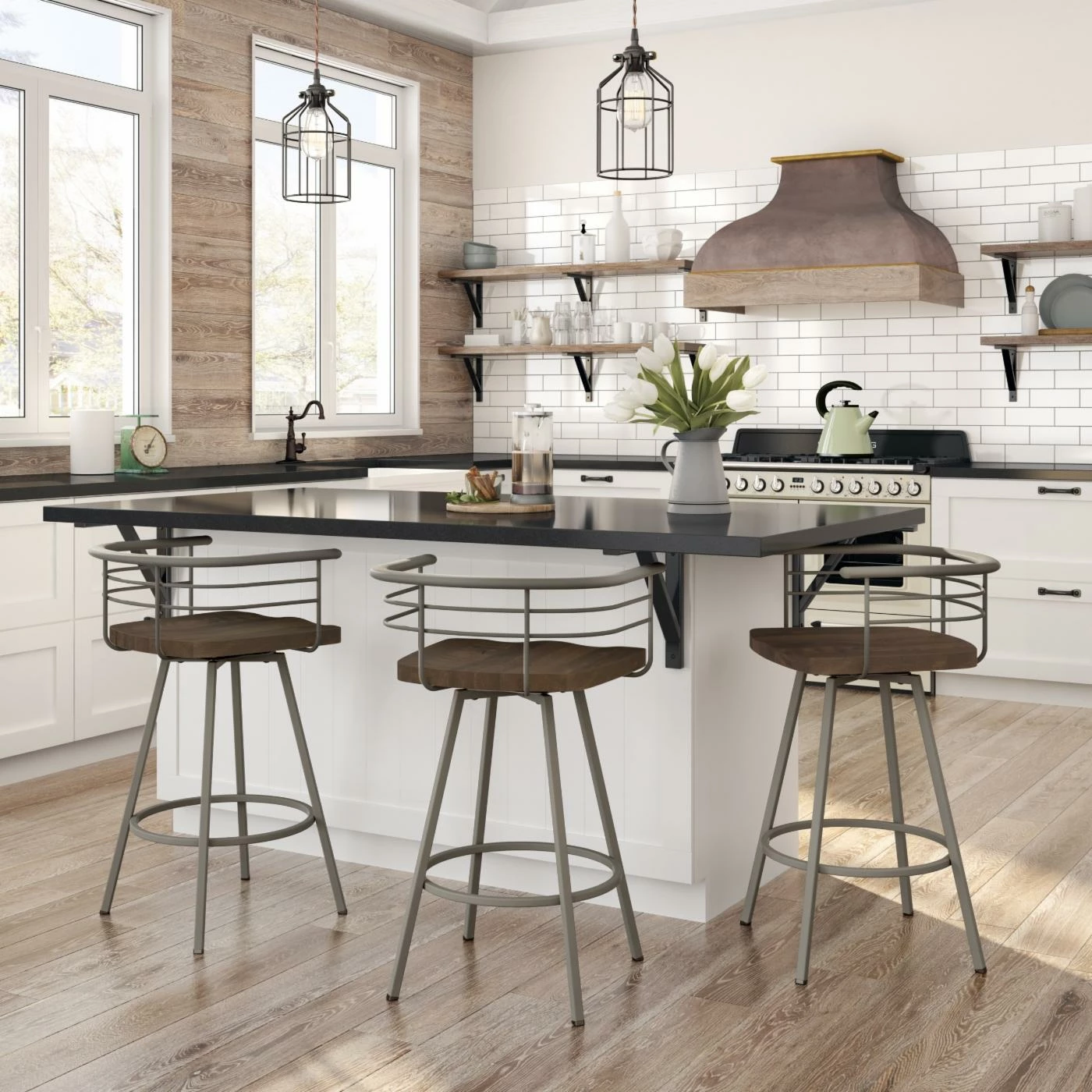 Cheap π€© Counter Height Stools Amisco Denton 26 In. Swivel Counter Stool β - Image 3