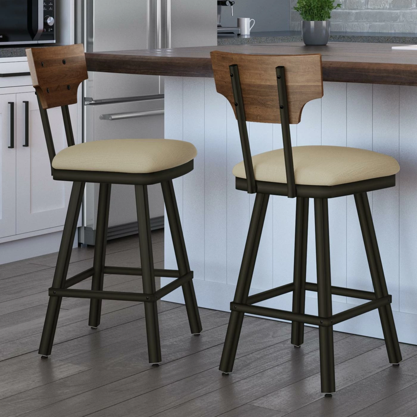 Best reviews of π Counter Height Stools Amisco Gustavson 26 In. Swivel Counter Stool π - Image 3