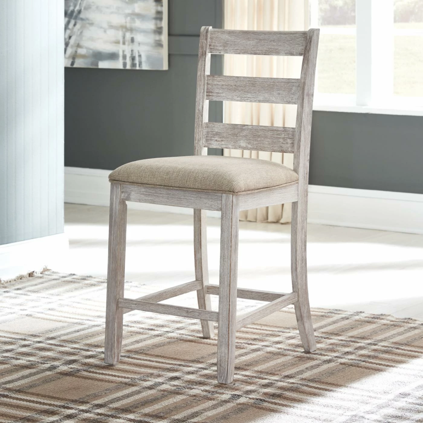 Outlet βοΈ Counter Height Stools Signature Design By Ashley Skempton 24 In. Ladder Back Counter Stool - Set Of 2 π - Image 3