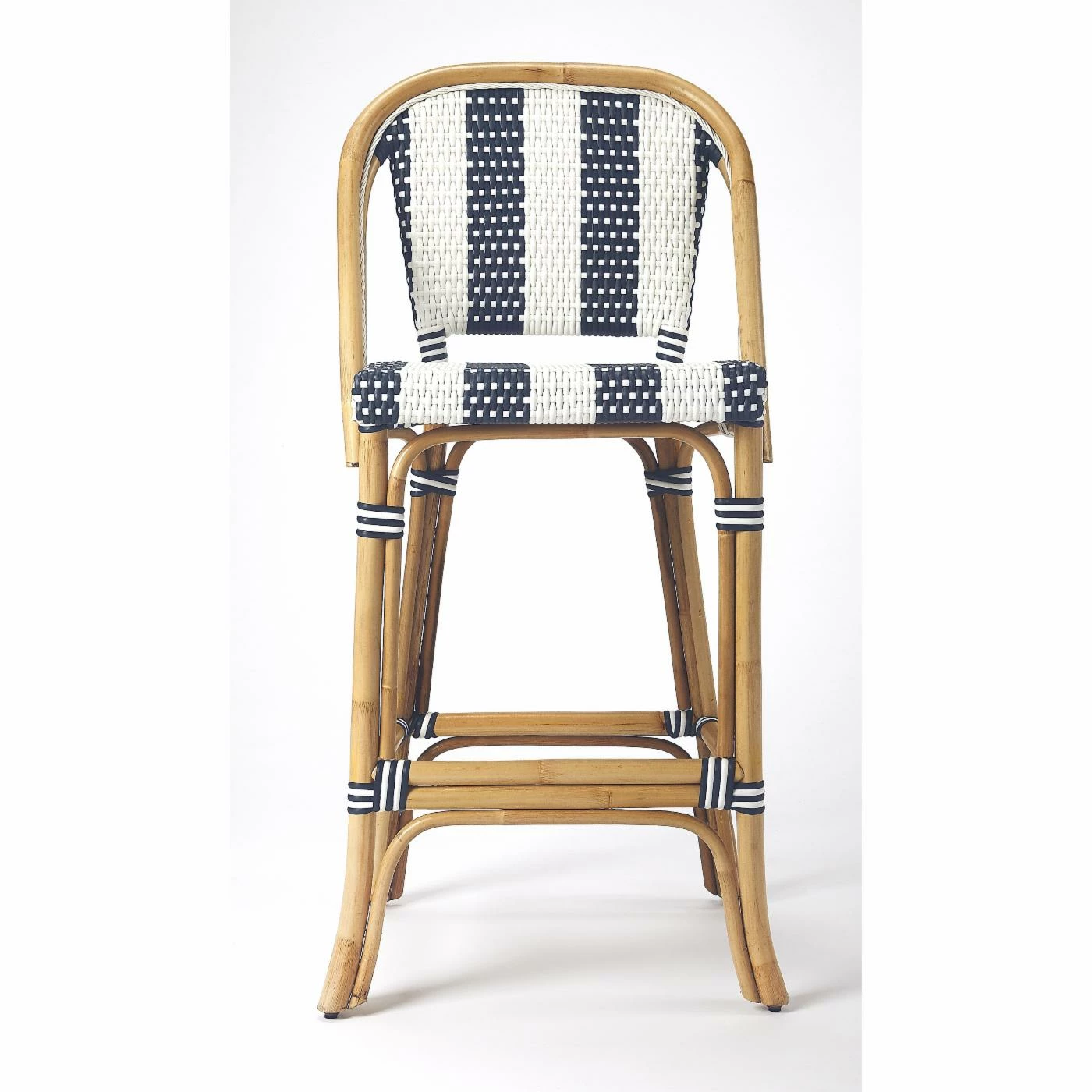 New π Counter Height Stools Butler Specialty Lila 28 In. Stripe Rattan Counter Stool π₯° - Image 3