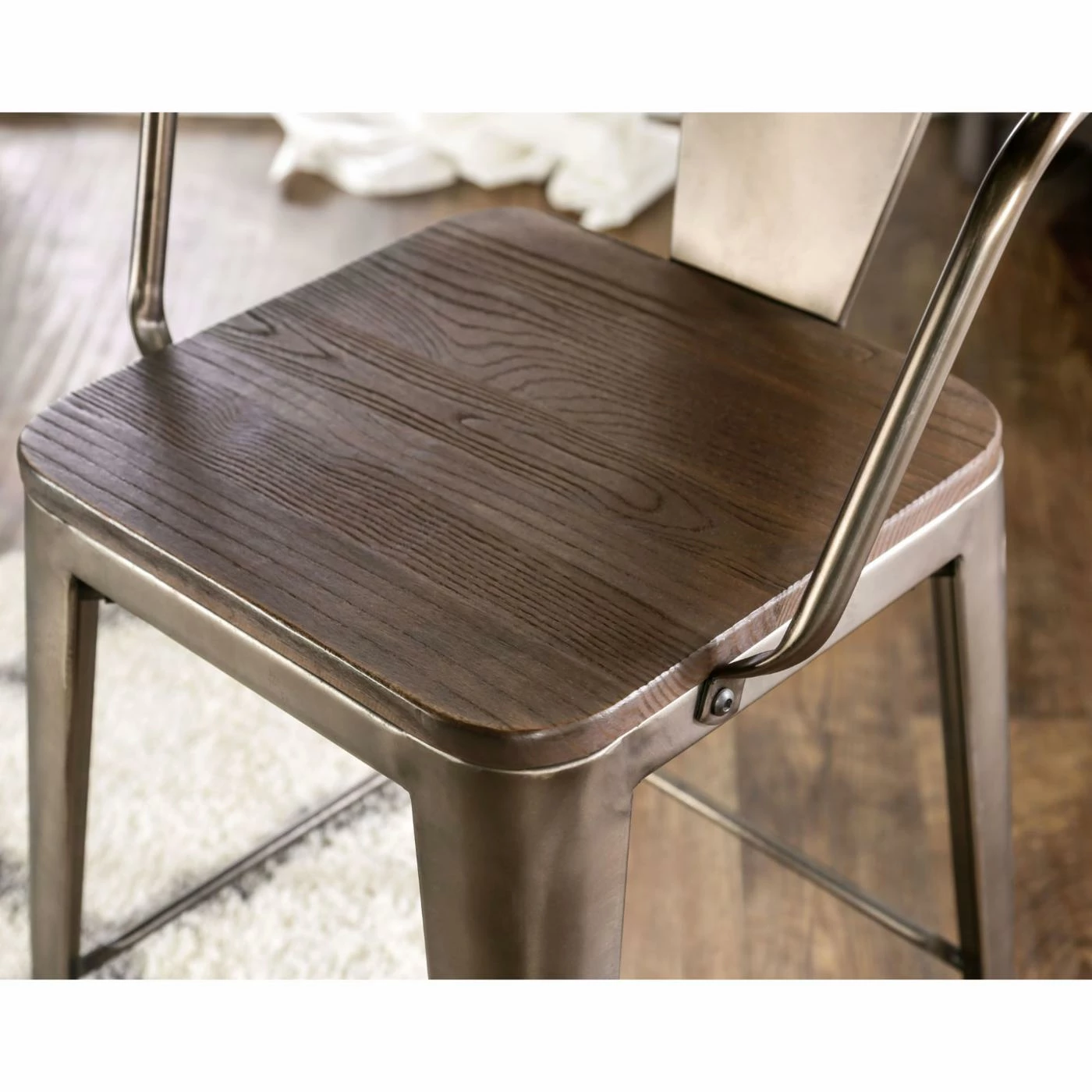 Best Sale π Counter Height Stools Furniture Of America Olmsted Counter Height Metal Framed Dining Chairs - Set Of 2 π - Image 3