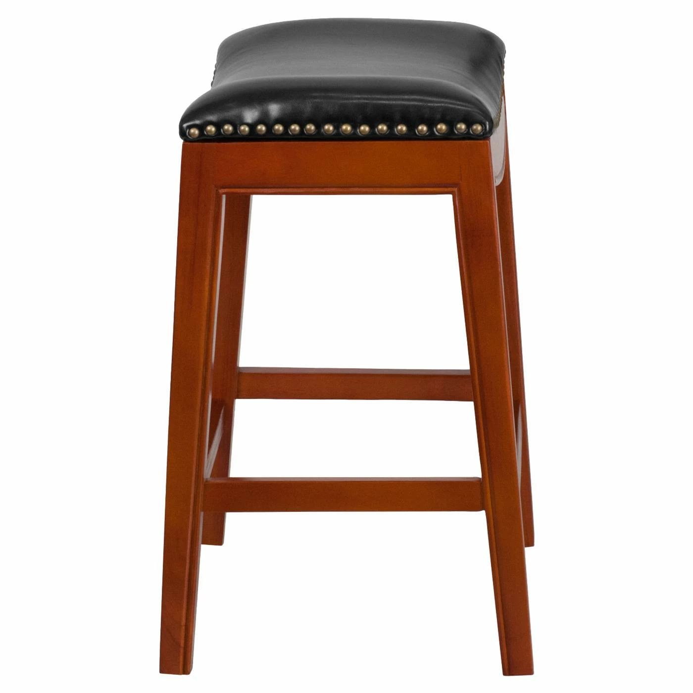 Best deal π Counter Height Stools Flash Furniture 26 In. Backless Wood Counter Height Stool With Black Leather Saddle Seat π― - Image 3
