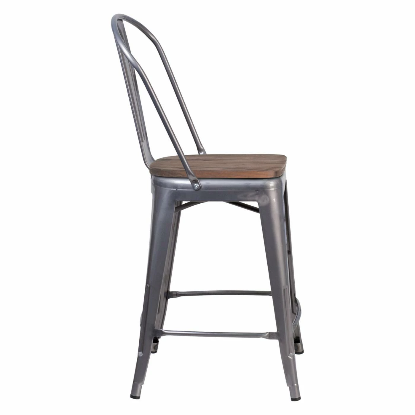 Outlet β Counter Height Stools Flash Furniture Industrial Splat Back 24 In. Wooden Seat Counter Stool π - Image 3