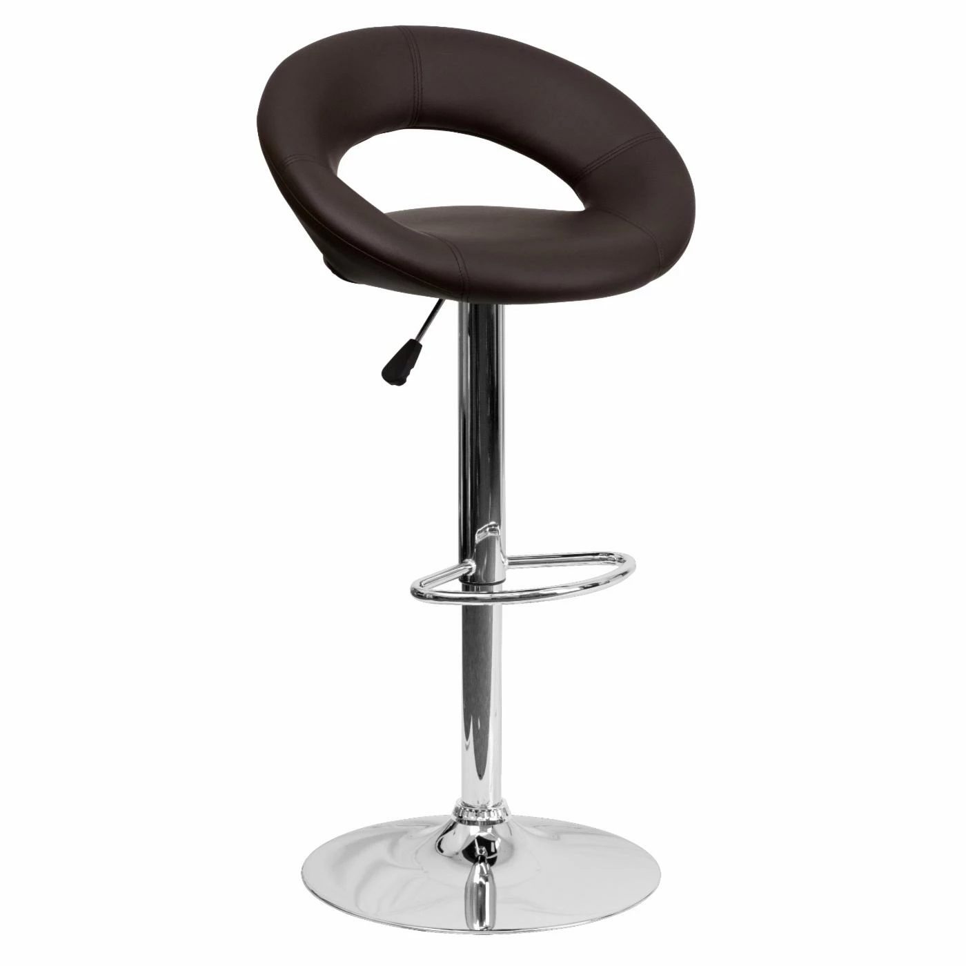 Discount π Counter Height Stools Flash Furniture Contemporary Round-Orbit Design Adjustable Bar Stool With Chrome Base π - Image 3