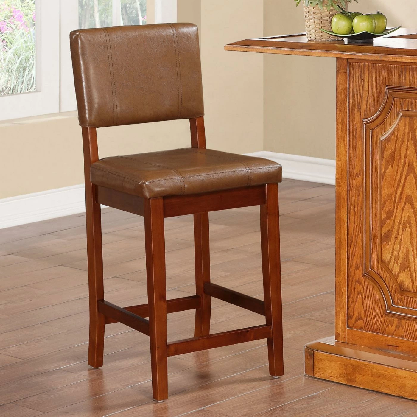 Promo π₯ Counter Height Stools Linon Milano 24 In. Counter Stool - Walnut π - Image 3