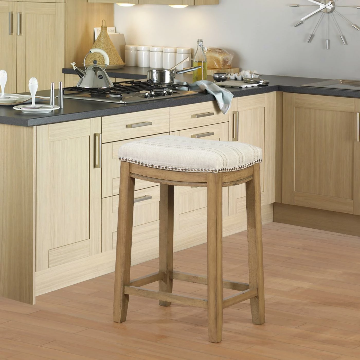 Best Sale π₯° Counter Height Stools Linon Claridge 26 In. Backless Striped Counter Stool π₯ - Image 3