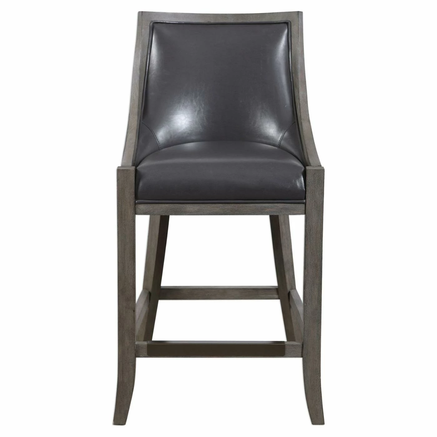 New π Counter Height Stools Uttermost Elowen 26 In. Leather Counter Stool π - Image 3