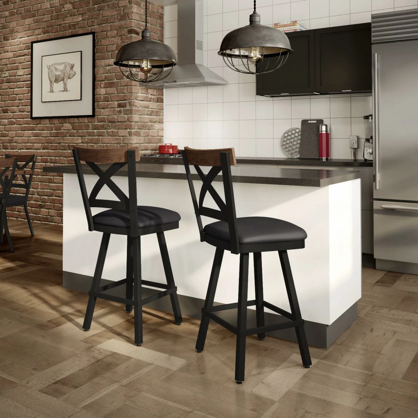 Promo βοΈ Counter Height Stools Amisco Snyder 26 In. Swivel Counter Stool β€οΈ - Image 2