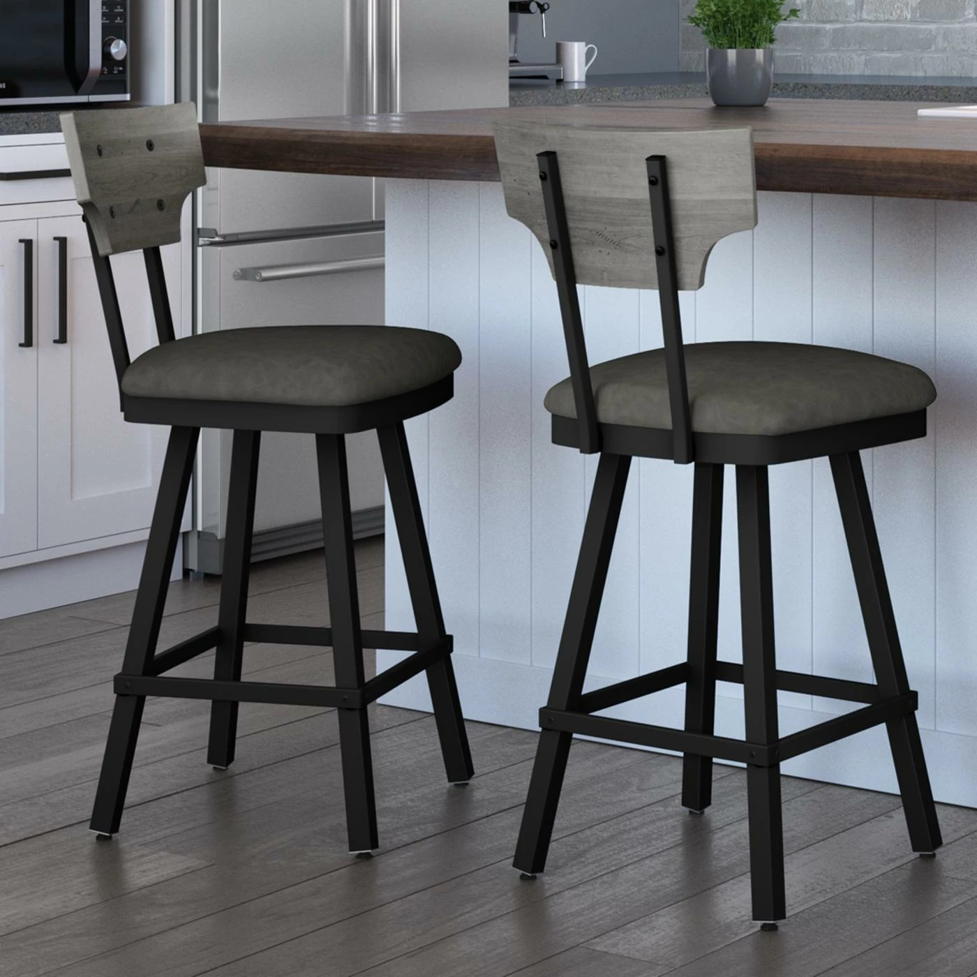 Best reviews of π Counter Height Stools Amisco Gustavson 26 In. Swivel Counter Stool π - Image 2