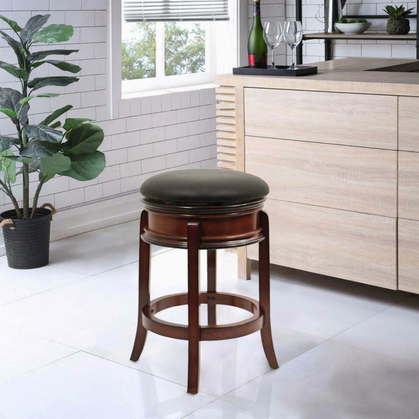 New π Counter Height Stools Boraam Magellan 24 In. Swivel Counter Stool - Brandy 𧨠- Image 2