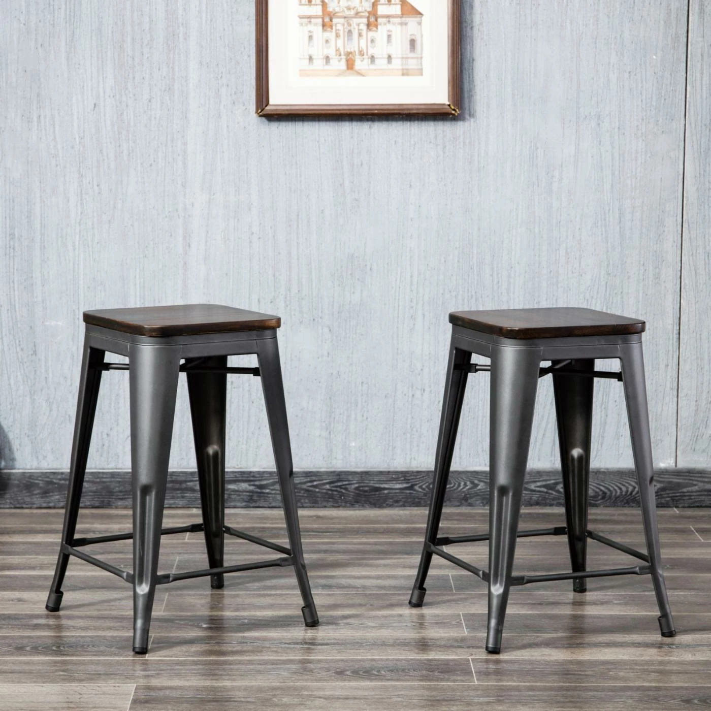 Best Sale π Carolina Chair & Table Co. Counter Height Stools Carolina Chair & Table Co. Truett 24 In. Square Backless Counter Stool - Set Of 2 π - Image 2