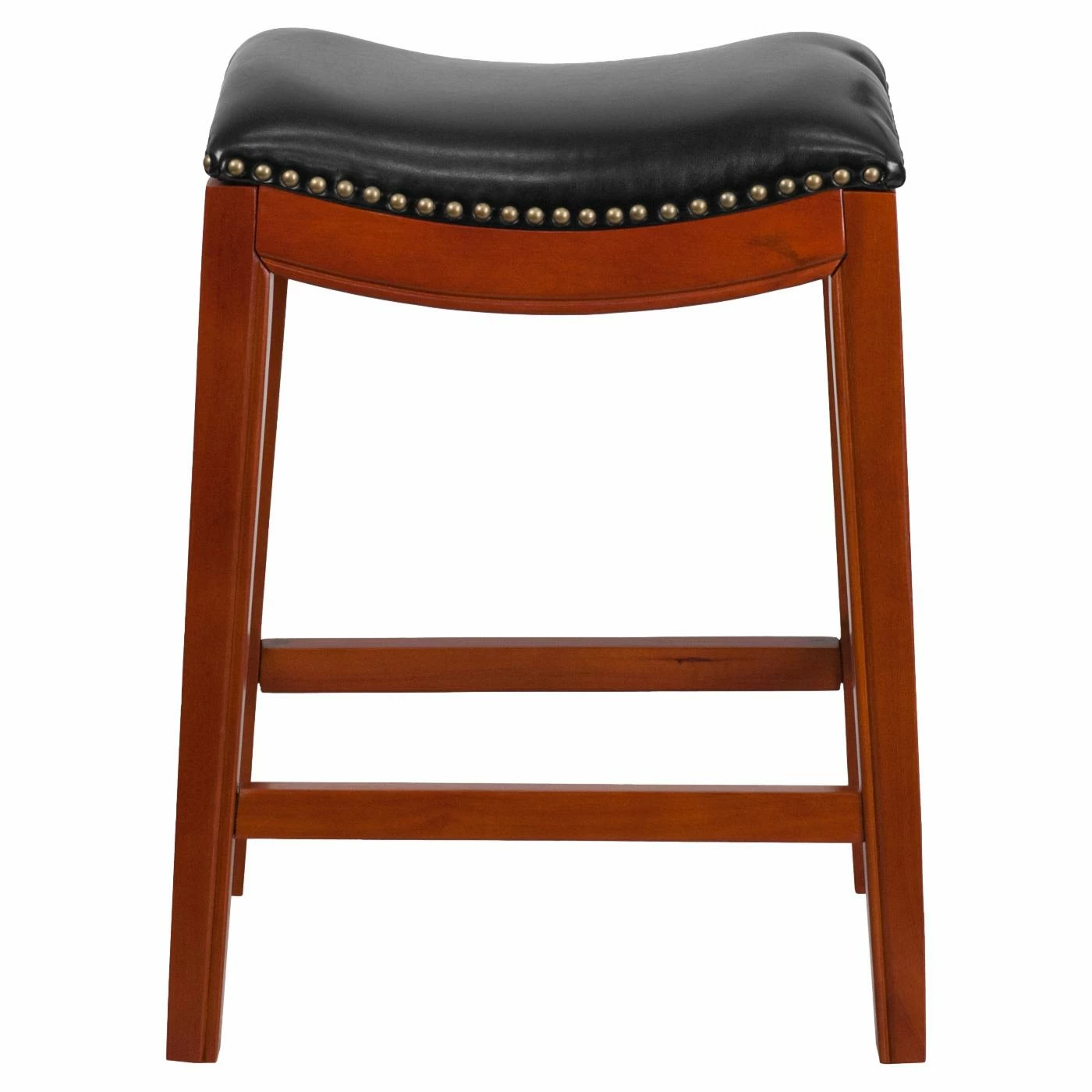 Best deal π Counter Height Stools Flash Furniture 26 In. Backless Wood Counter Height Stool With Black Leather Saddle Seat π― - Image 2