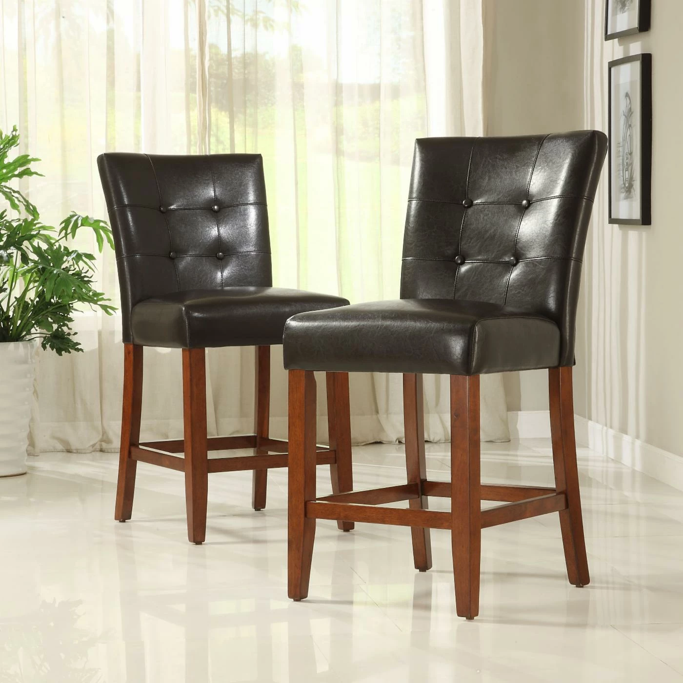 Outlet π Counter Height Stools Weston Home Tufted Counter Stool - 24 In. - Set Of 2 π€© - Image 2