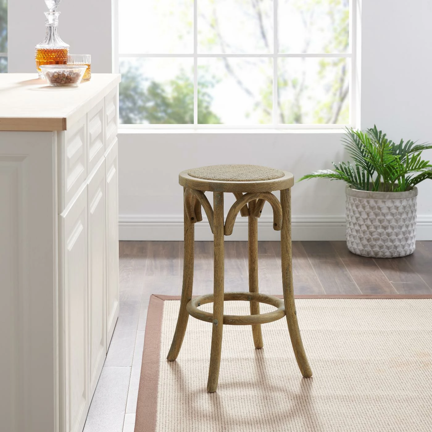 New ✨ Counter Height Stools Linon Rae 24 In. Backless Counter Stool - Brown ❤️ - Image 2