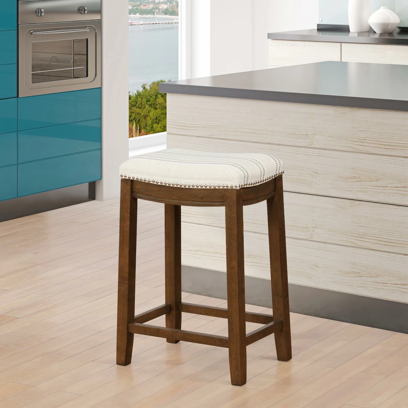 Best Sale π₯° Counter Height Stools Linon Claridge 26 In. Backless Striped Counter Stool π₯ - Image 2